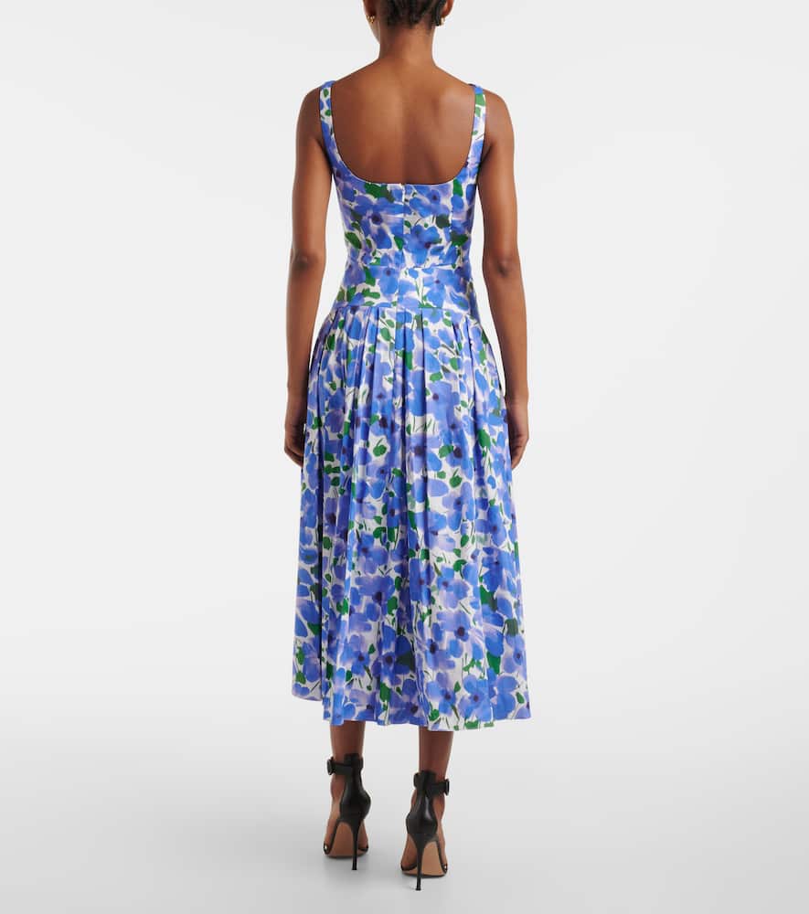 Floral belted midi dress