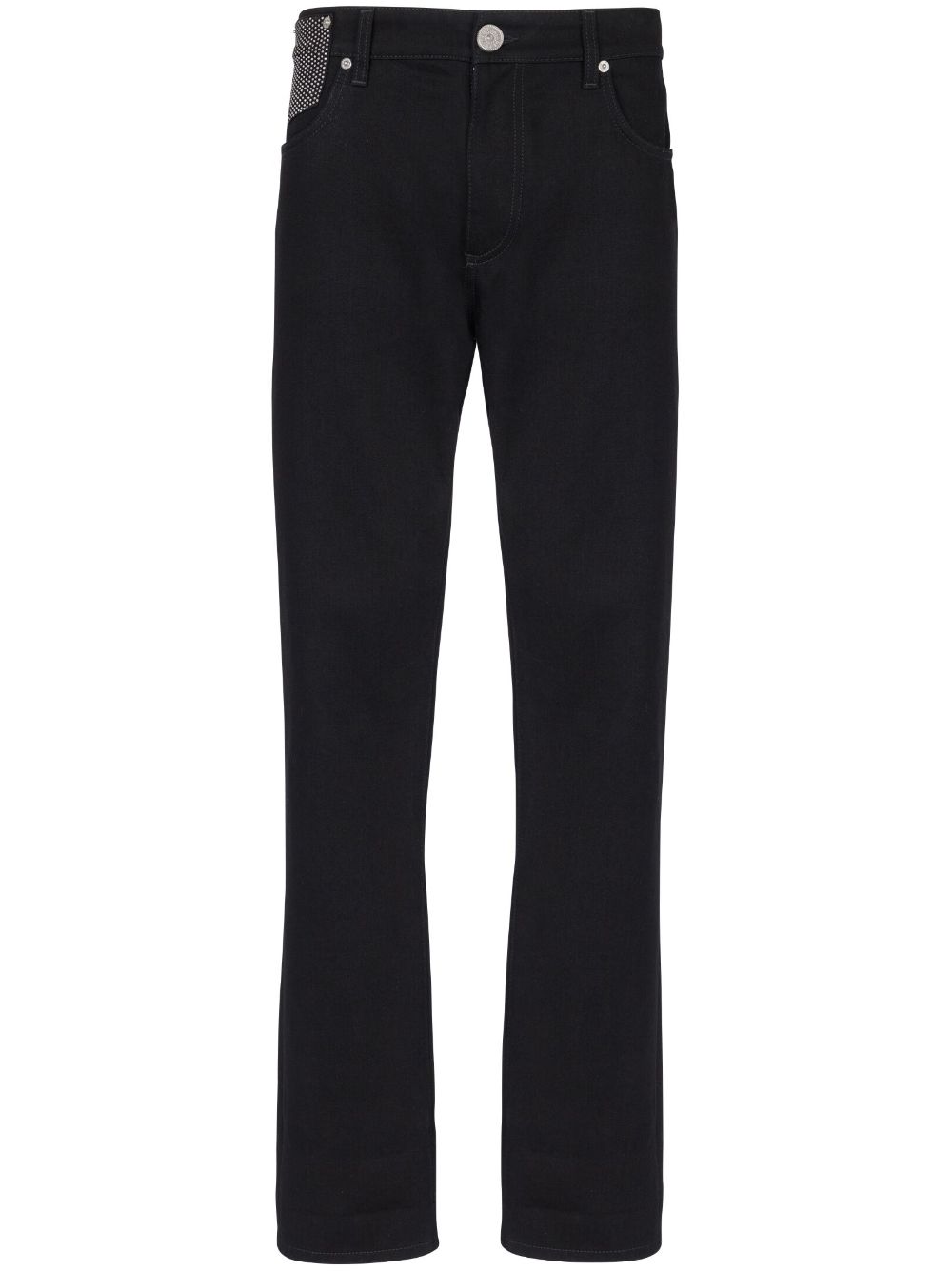 Crystal-embellished straight-leg jeans - Black