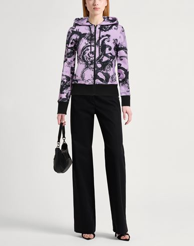 Woman Sweatshirt Lilac Size M Cotton, Elastane
