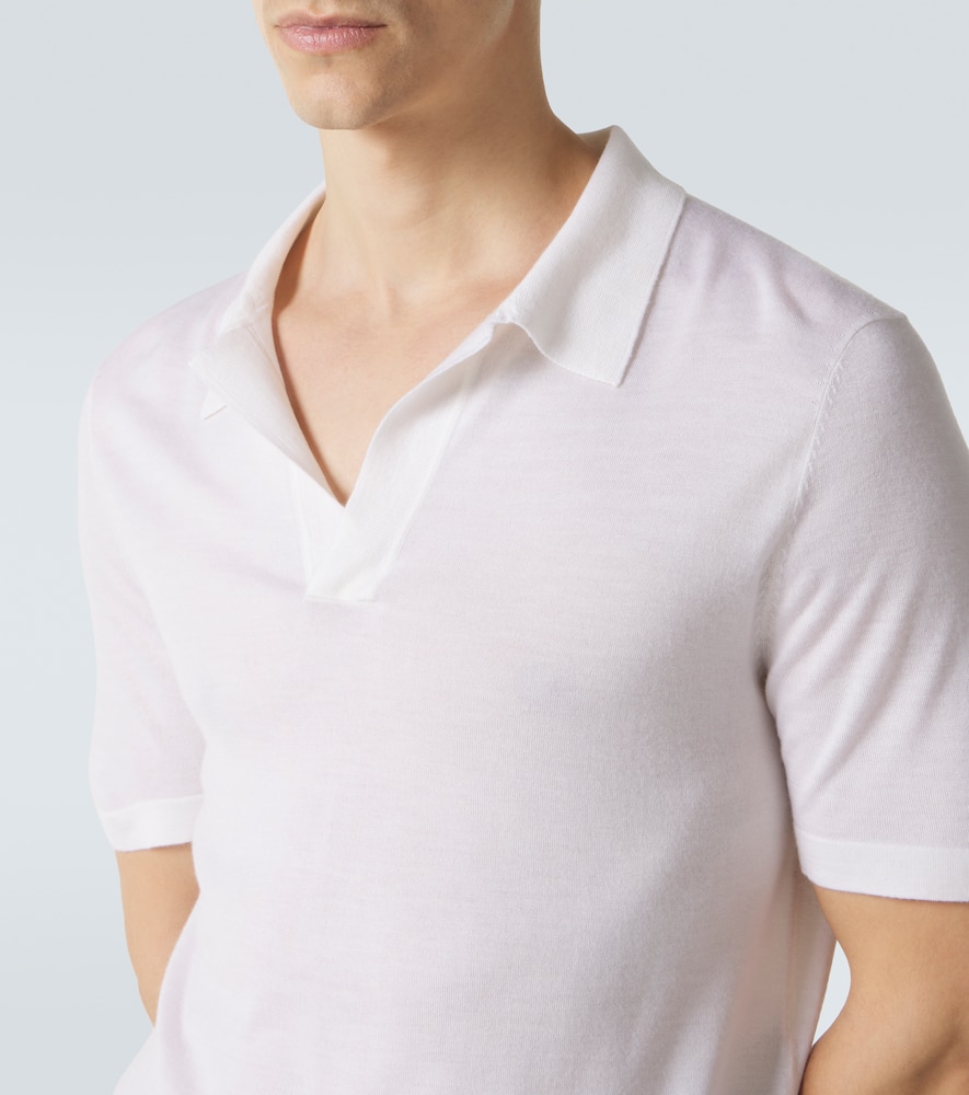Cashmere and silk polo shirt