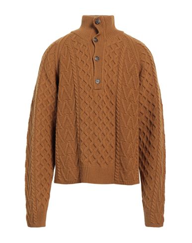 Man Turtleneck Camel Size L Wool, Polyamide