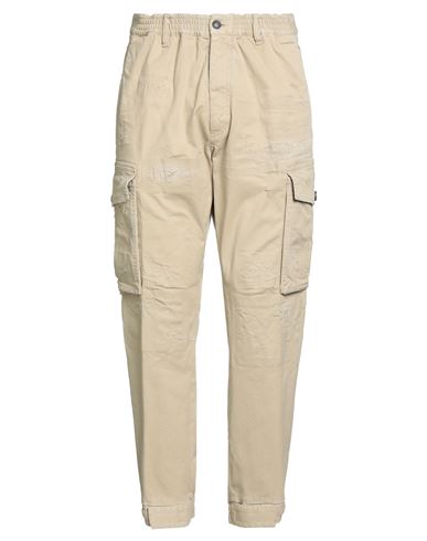 Man Pants Beige Size 36 Cotton, Elastane