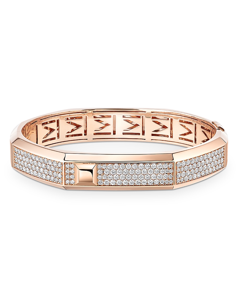 18K Gold Moderniste Diamond Pave Bangle Bracelet, 2.20 tcw