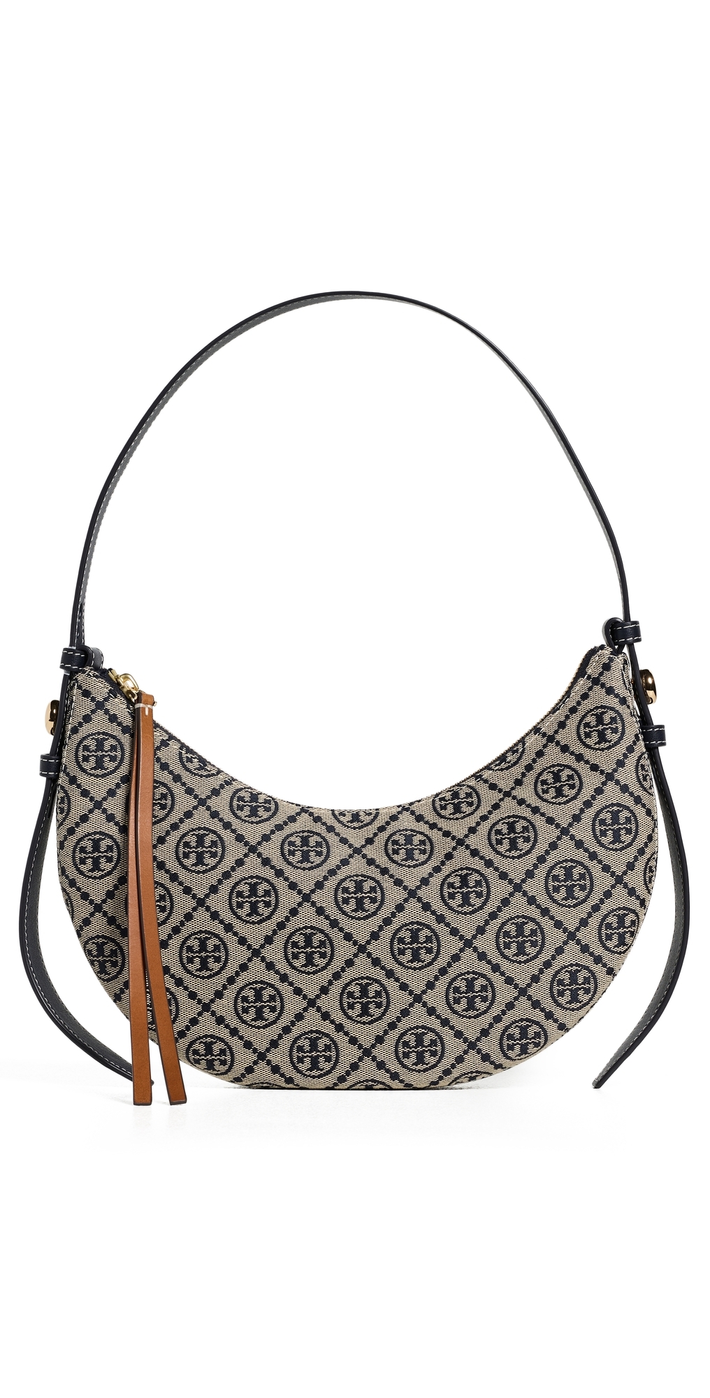 Romy T Monogram Half Moon Bag Tory Navy One Size