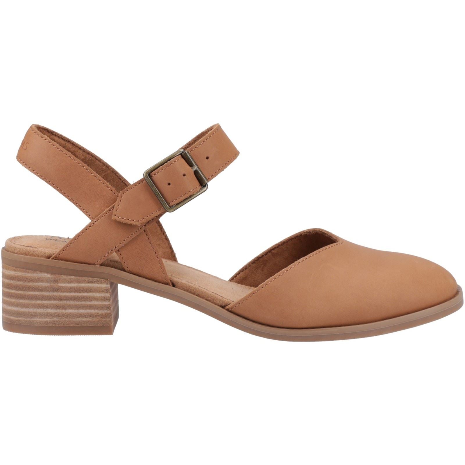 Toms Jaclyn Leather Women's Brown Sugar Round Slingback Hee
