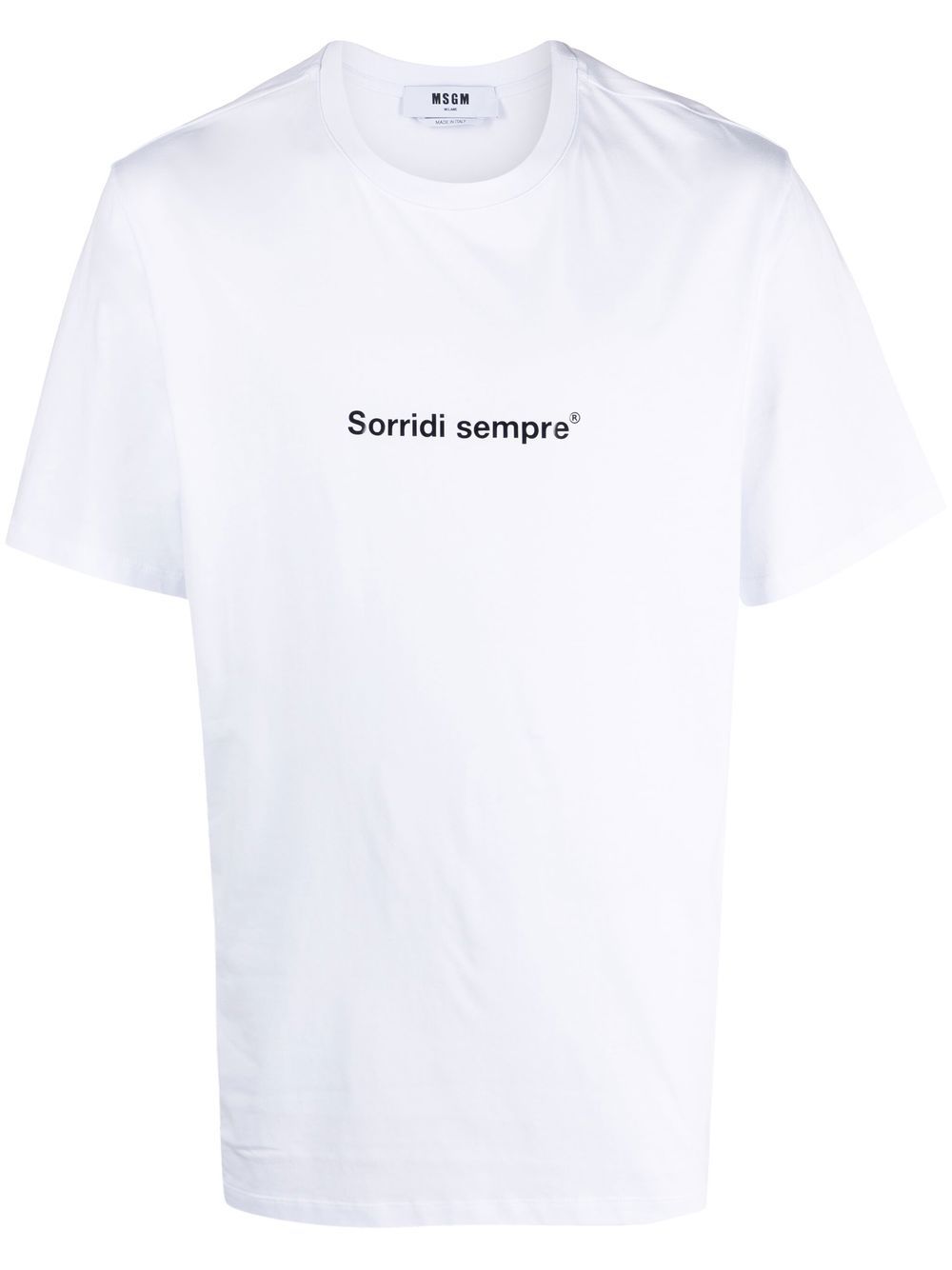 Slogan-print cotton T-shirt - White