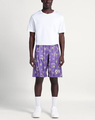 Man Shorts & Bermuda Shorts Purple Size L Polyester