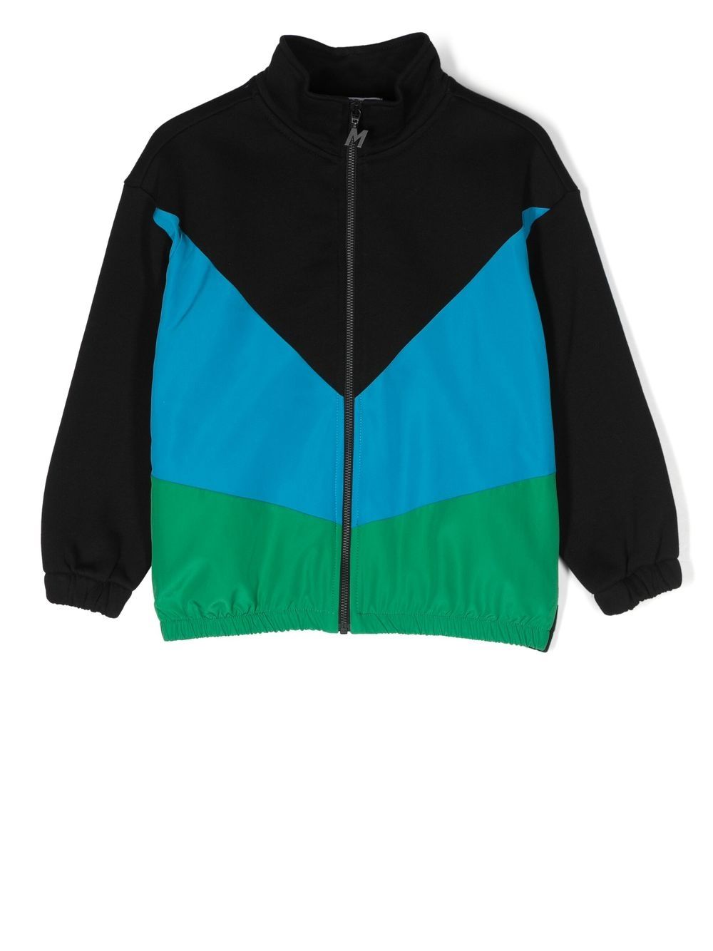 Colour-block logo-print jacket - Black