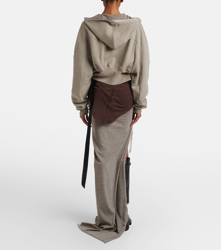 Cotton-blend jersey maxi skirt