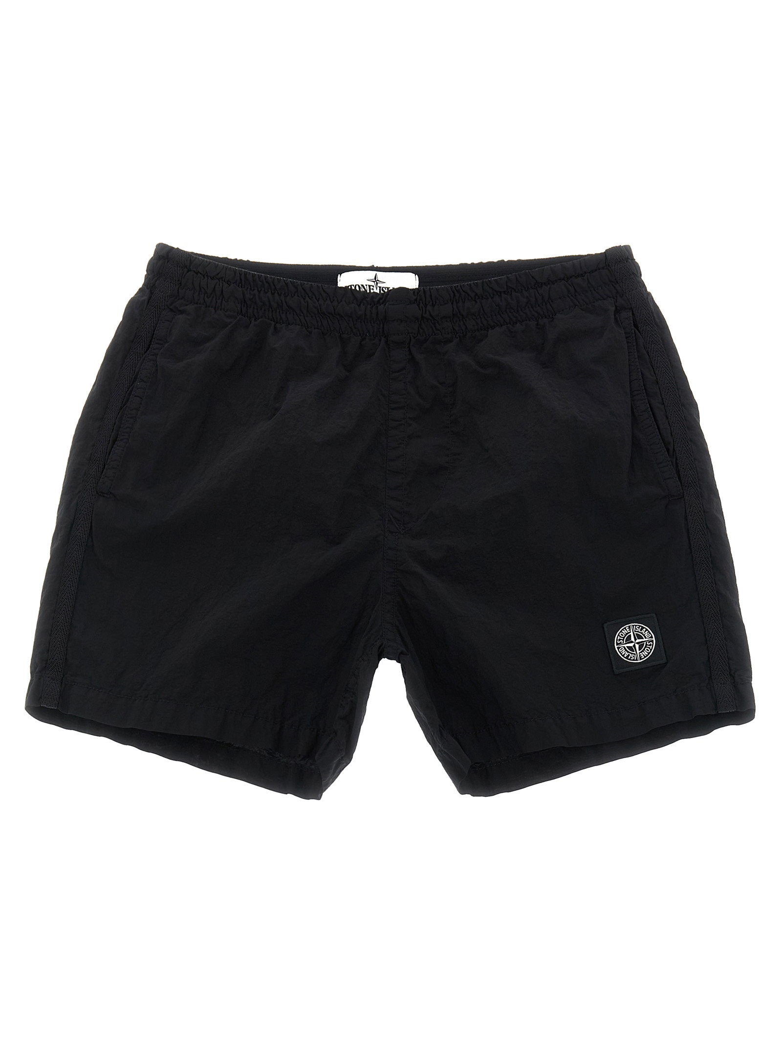 Compass Logo Nylon Shorts — Black