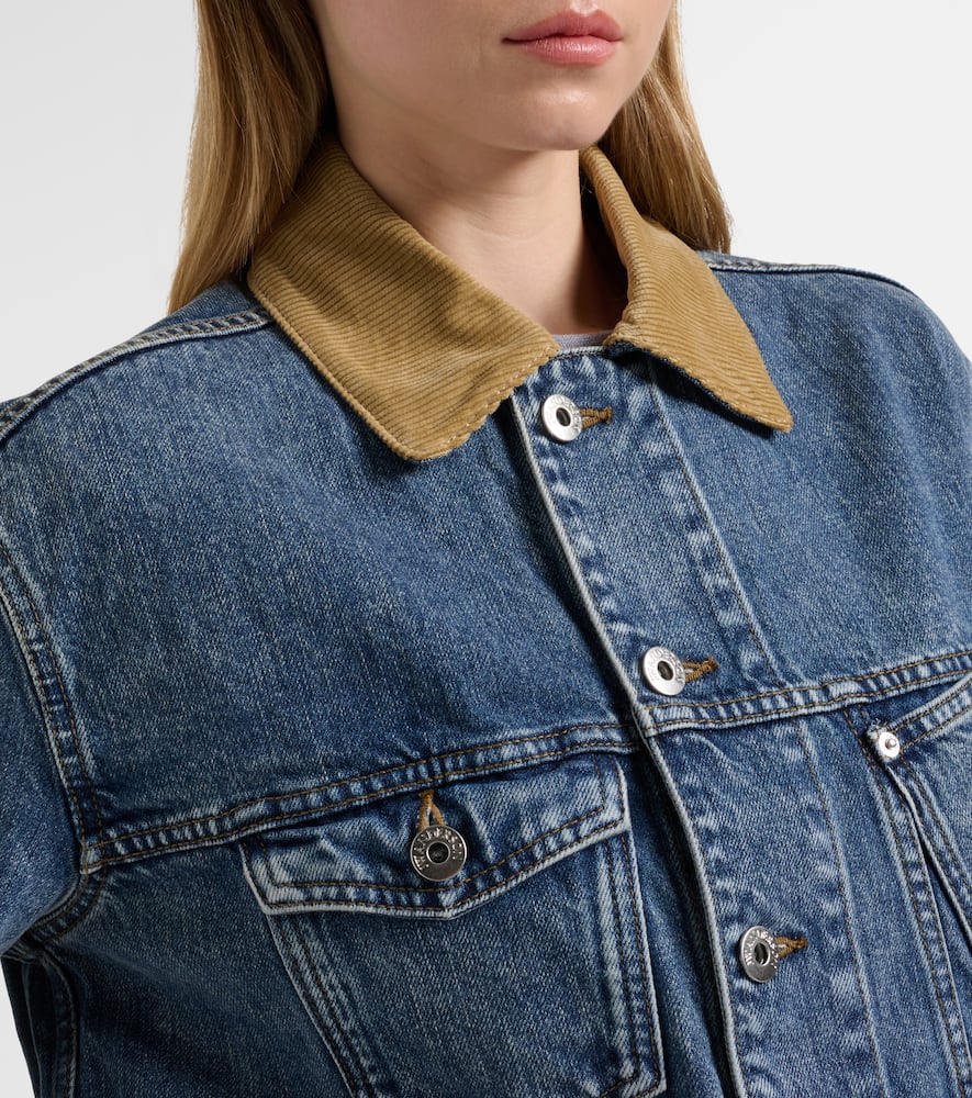 Corduroy-trimmed denim jacket