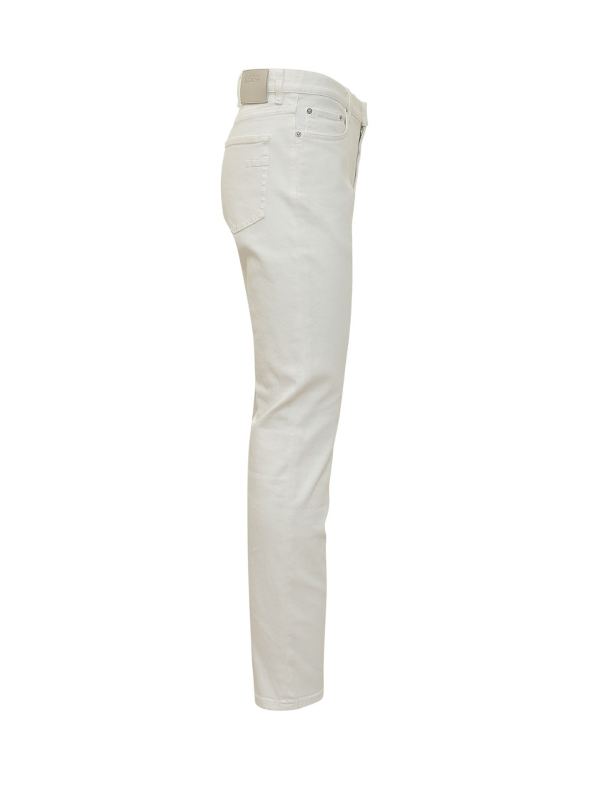 White Straight Mid Rise Jeans