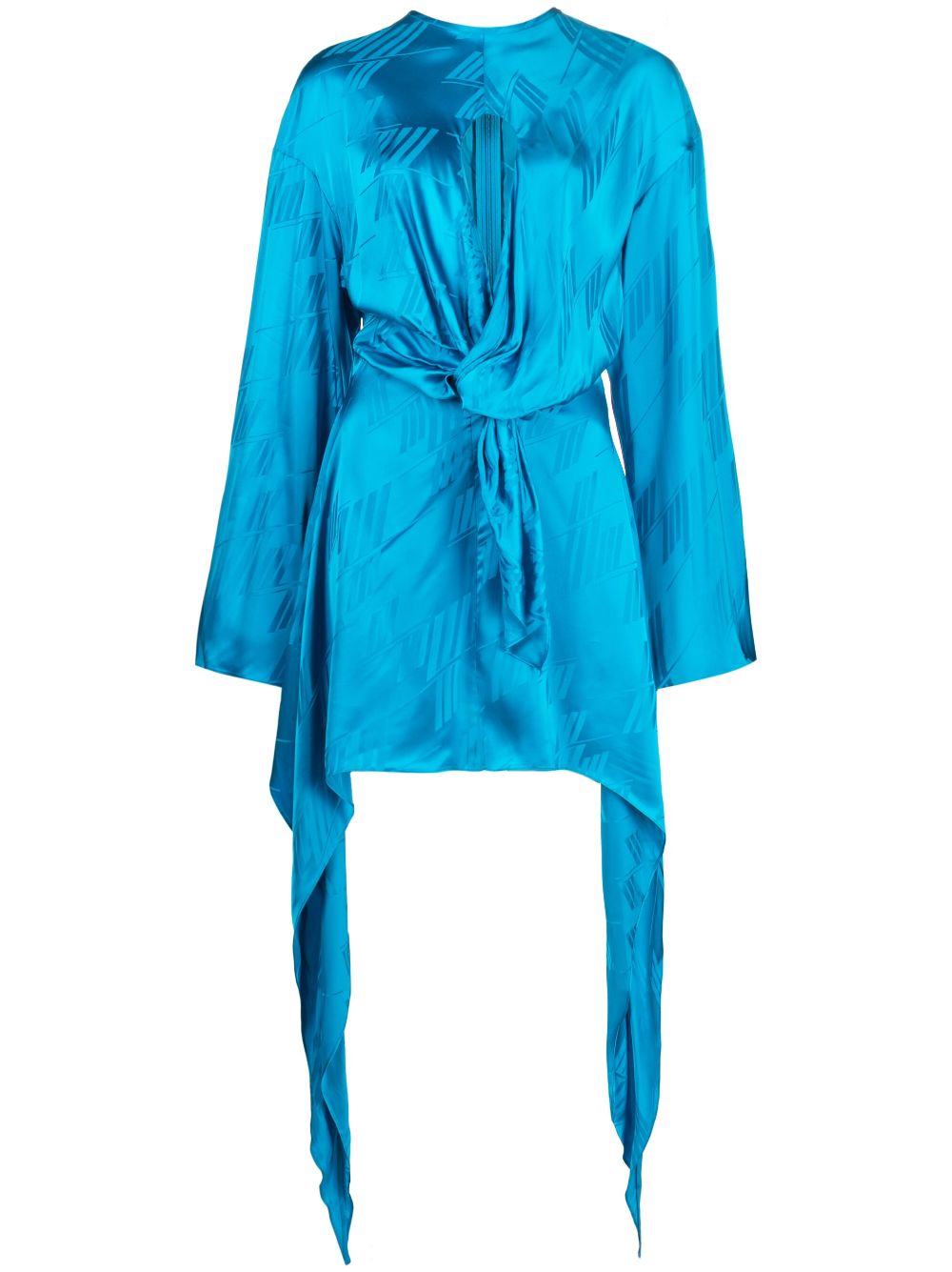 Logo-print long-sleeve minidress - Blue