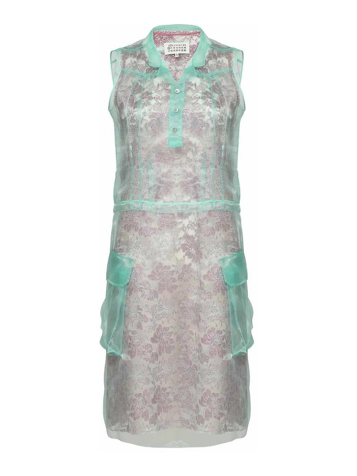 Maison Margiela - sleeveless floral lace midi dress with pocket