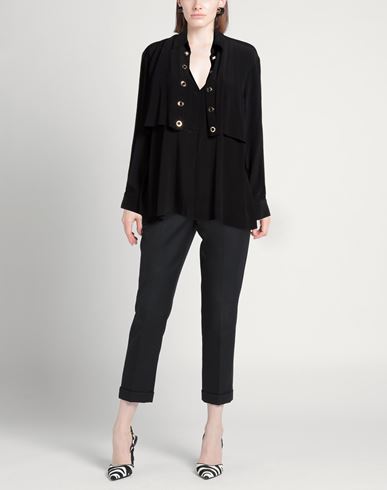 Woman Top Black Size 6 Acetate, Silk