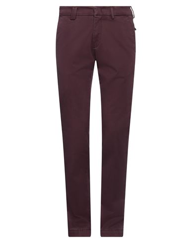 Man Pants Burgundy Size 29 Cotton, Elastane