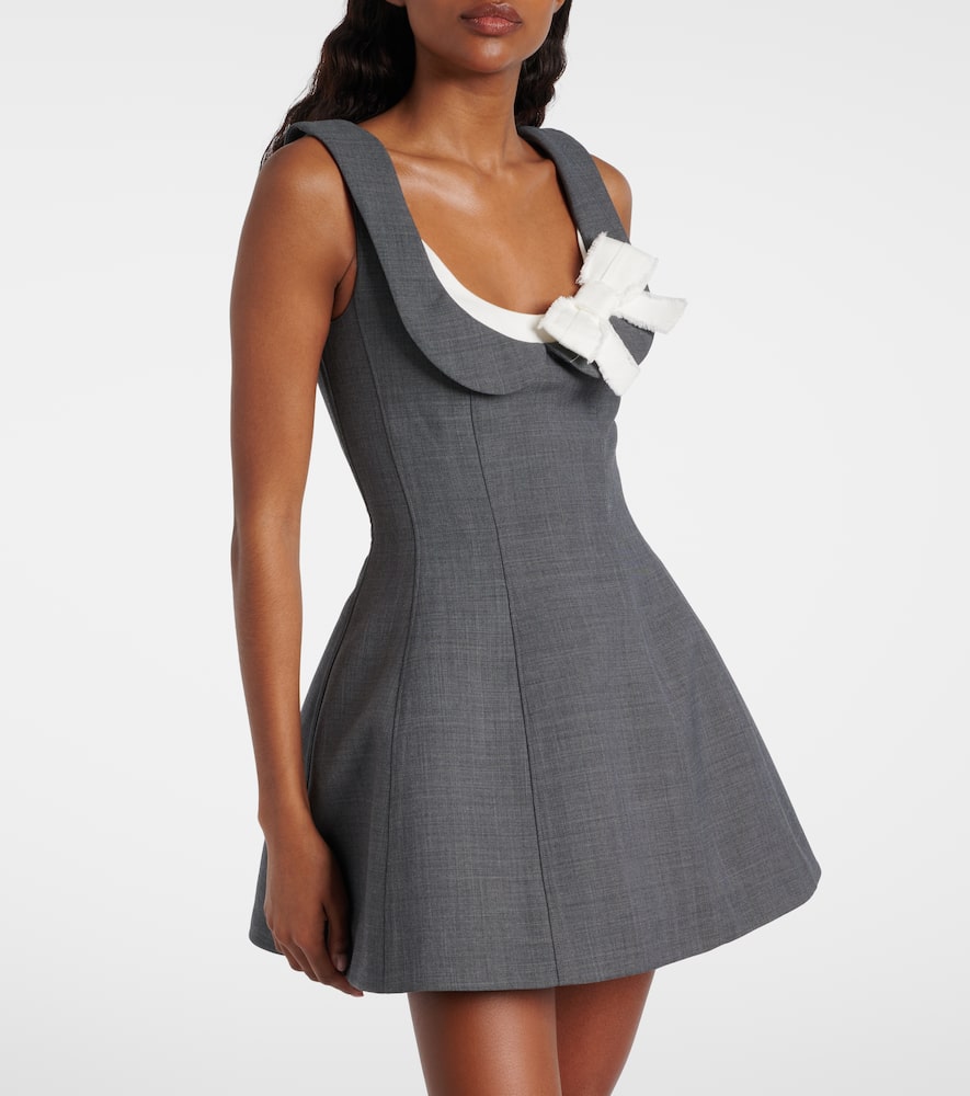 Bow-detail twill minidress