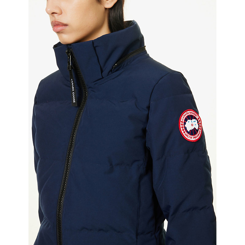 Womens Atlantic Navy Chelsea Hooded Shell-down Parka Jacket 
