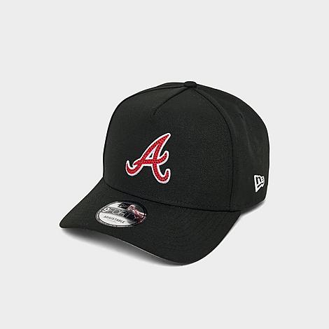 Atlanta Braves MLB 9FORTY Rhinestones Snapback Hat in Black/Red