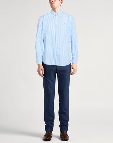 Man Shirt Light blue Size L Cotton