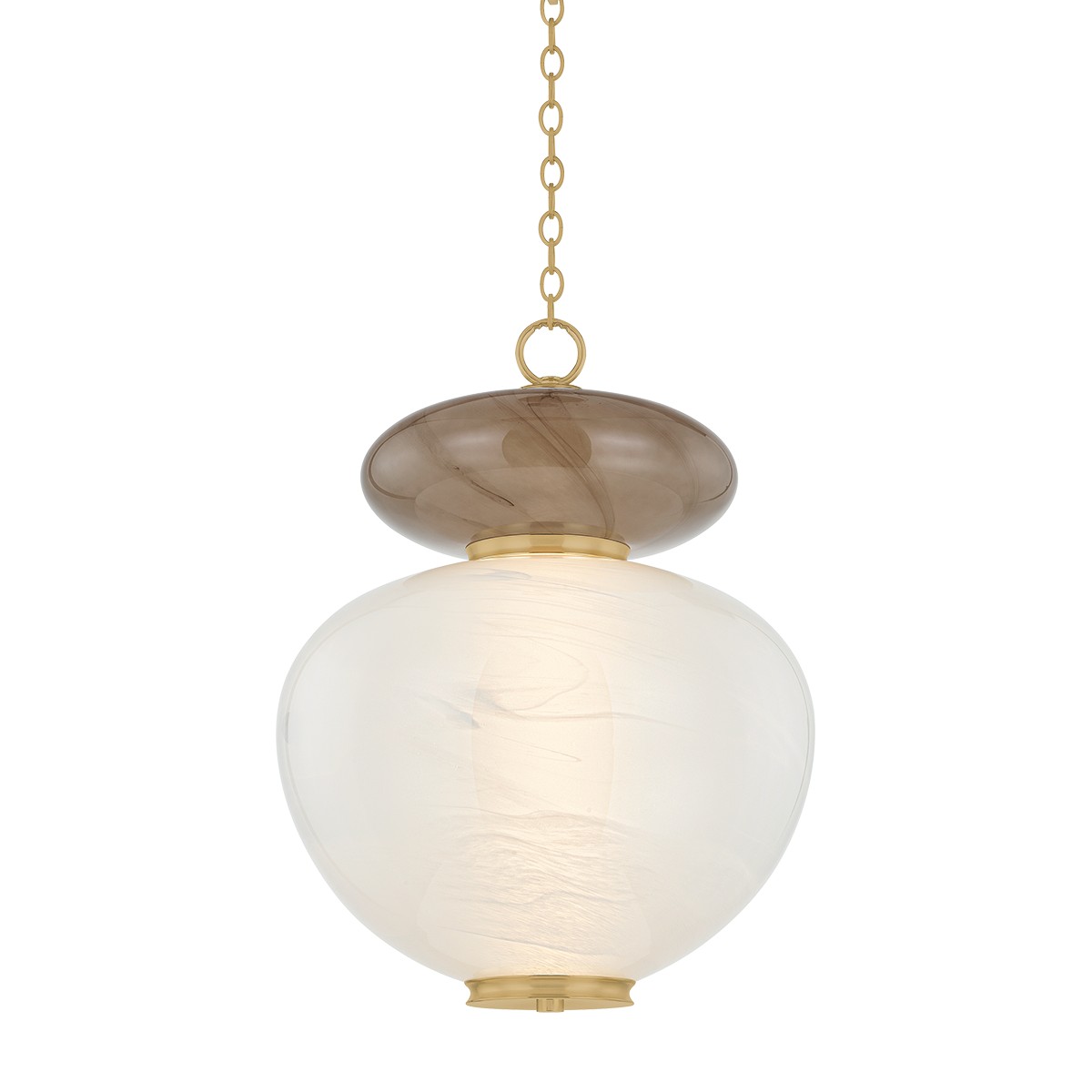 Vintage Brass LED Pendant from the Syros Collection