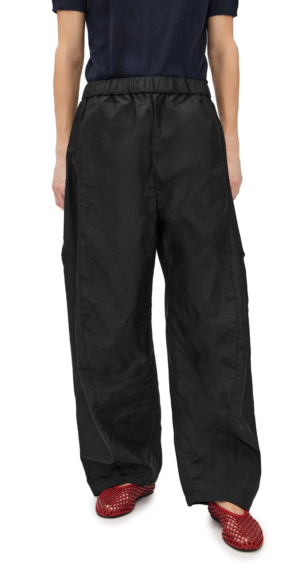 Petite Crispy Nylon Winslow Pants Black