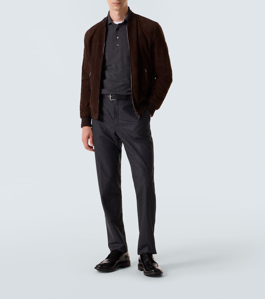 Virgin wool straight pants