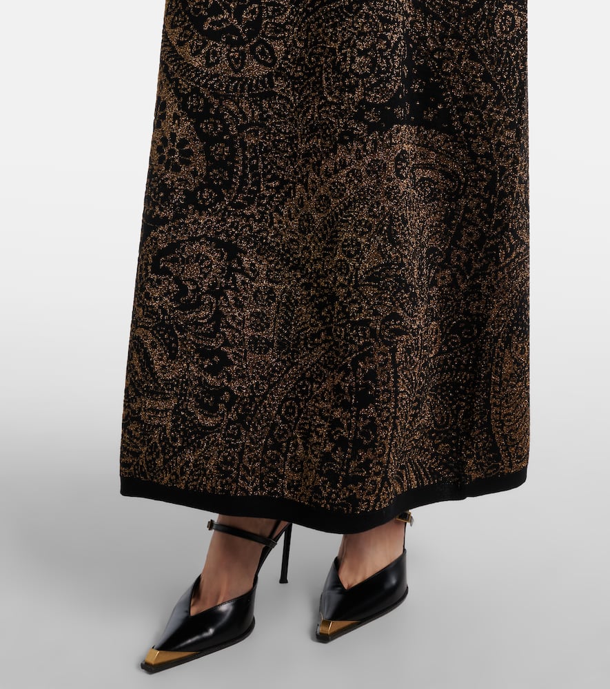 Wool-blend jacquard midi dress