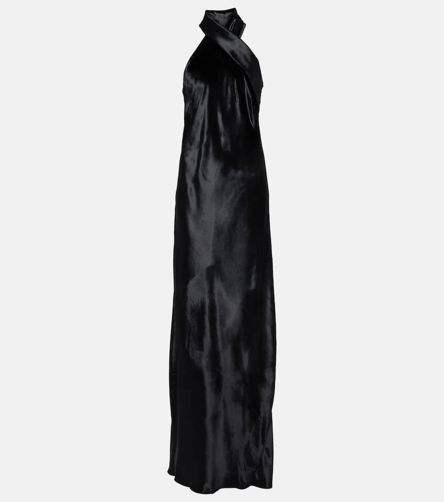Pandora halterneck satin gown
