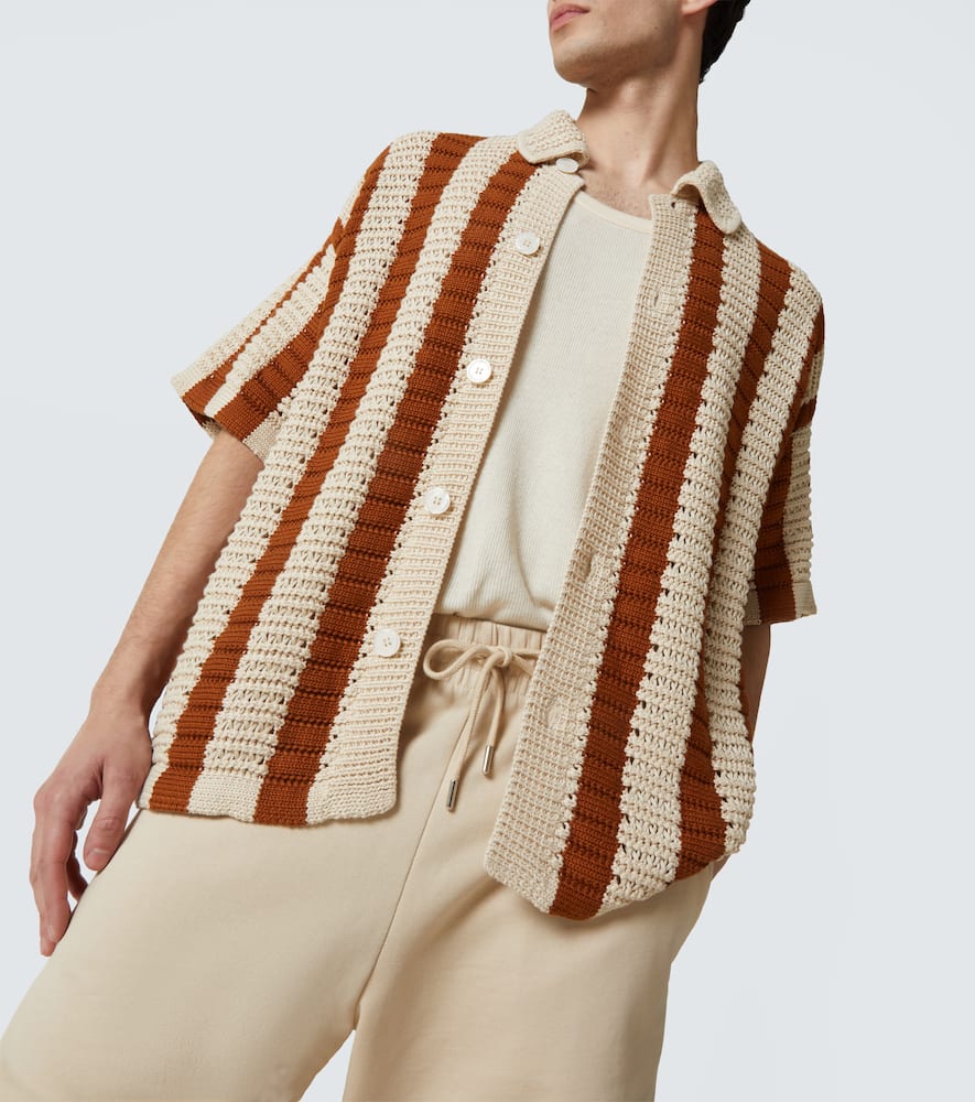 Thomas crochet cotton bowling shirt