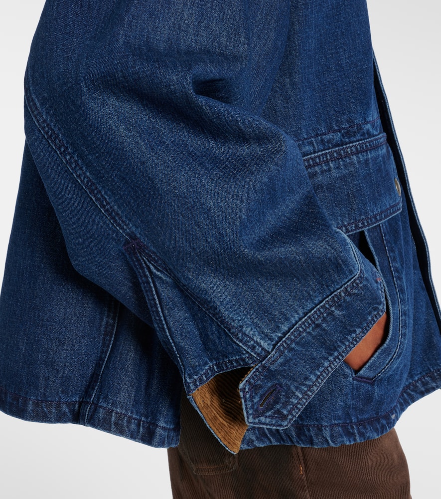 Corduroy-trimmed denim jacket
