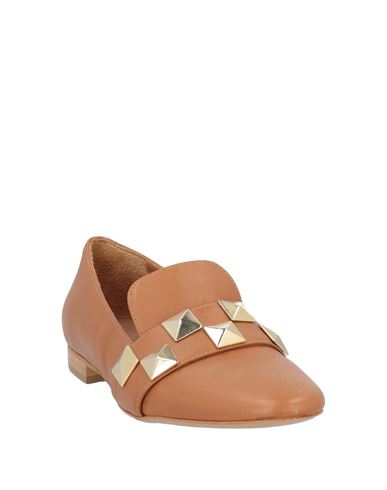 Ovyé Woman Loafers Camel Size 8 Leather