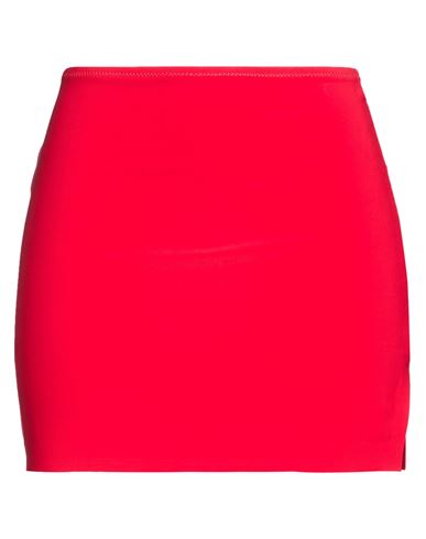 Woman Mini skirt Red Size S Polyester, Elastane