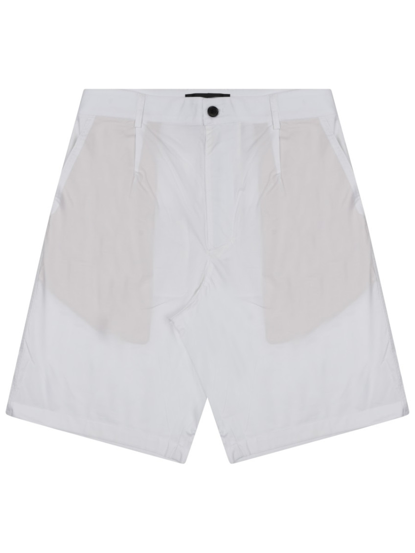 White Regular Solid Shorts