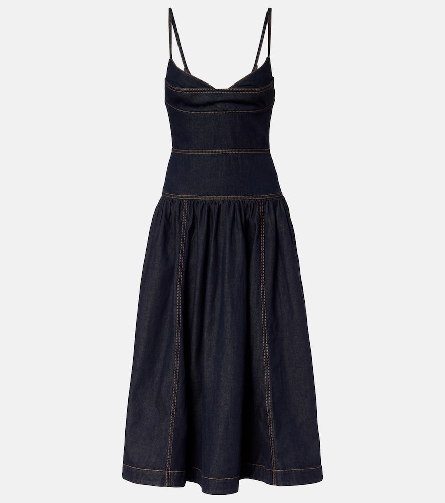 Denim midi dress