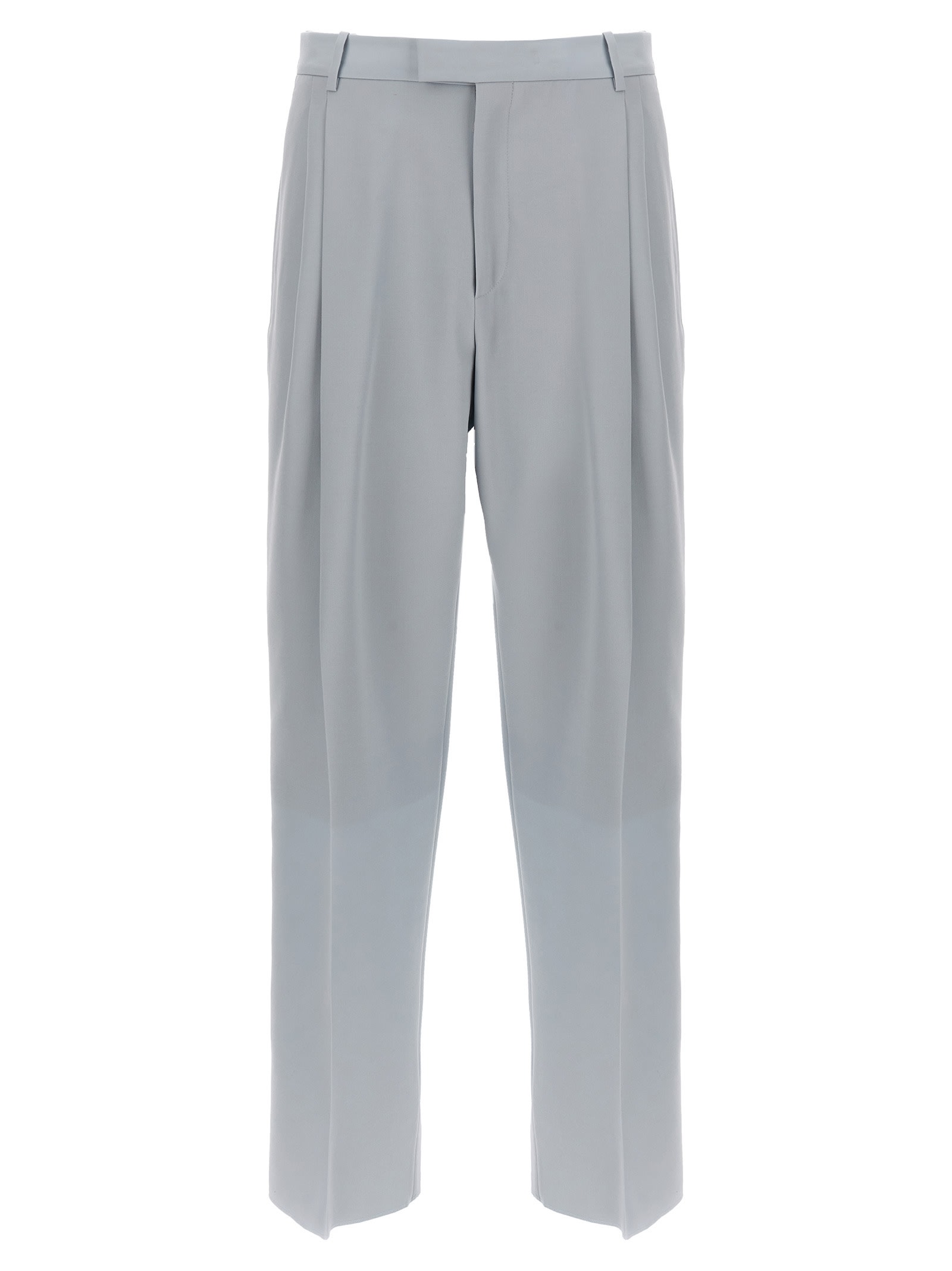 Side-stripe virgin wool tailored trousers - Blue