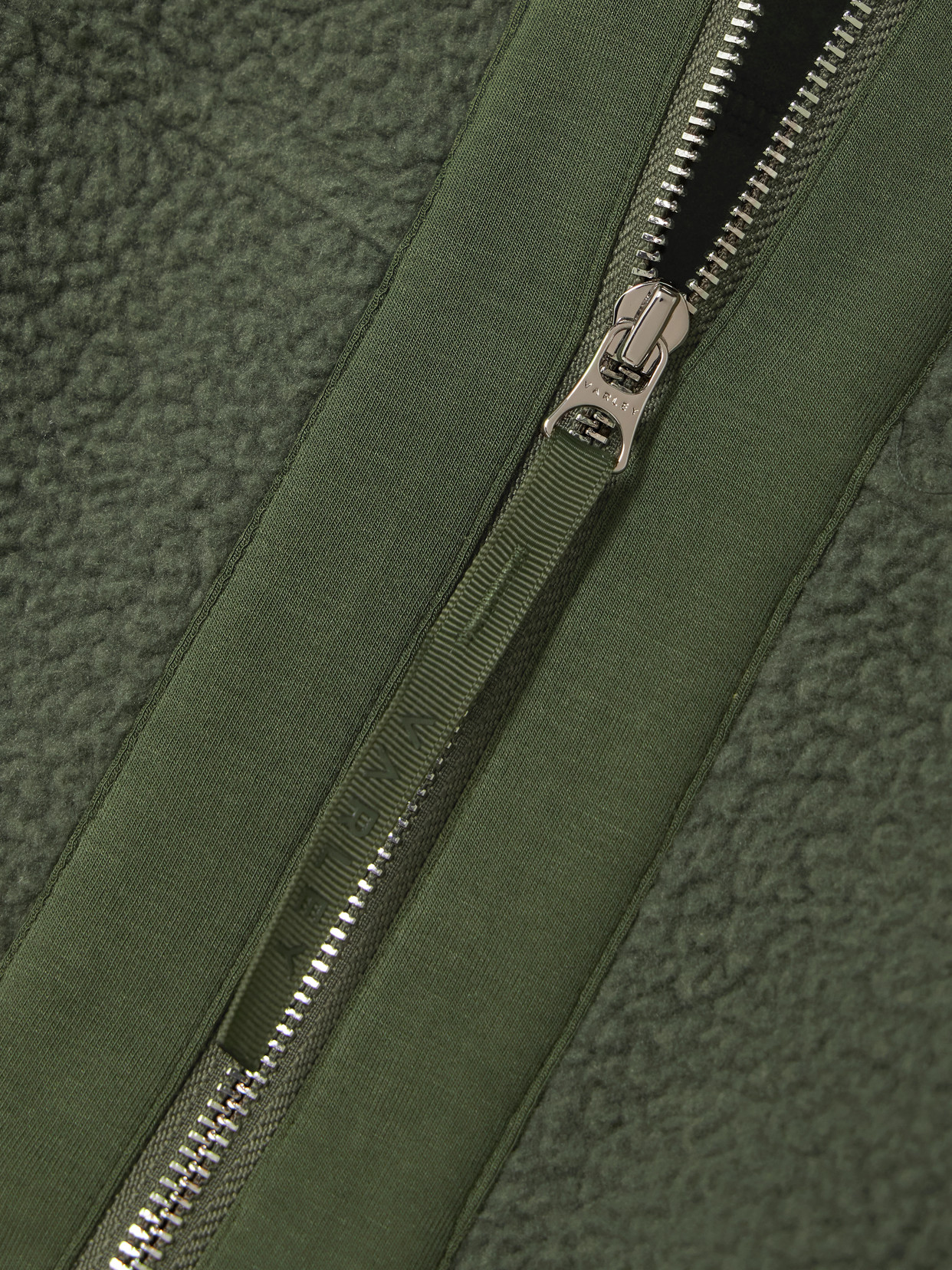 Fey Hooded Jersey-trimmed Recycled-fleece Jacket - Green