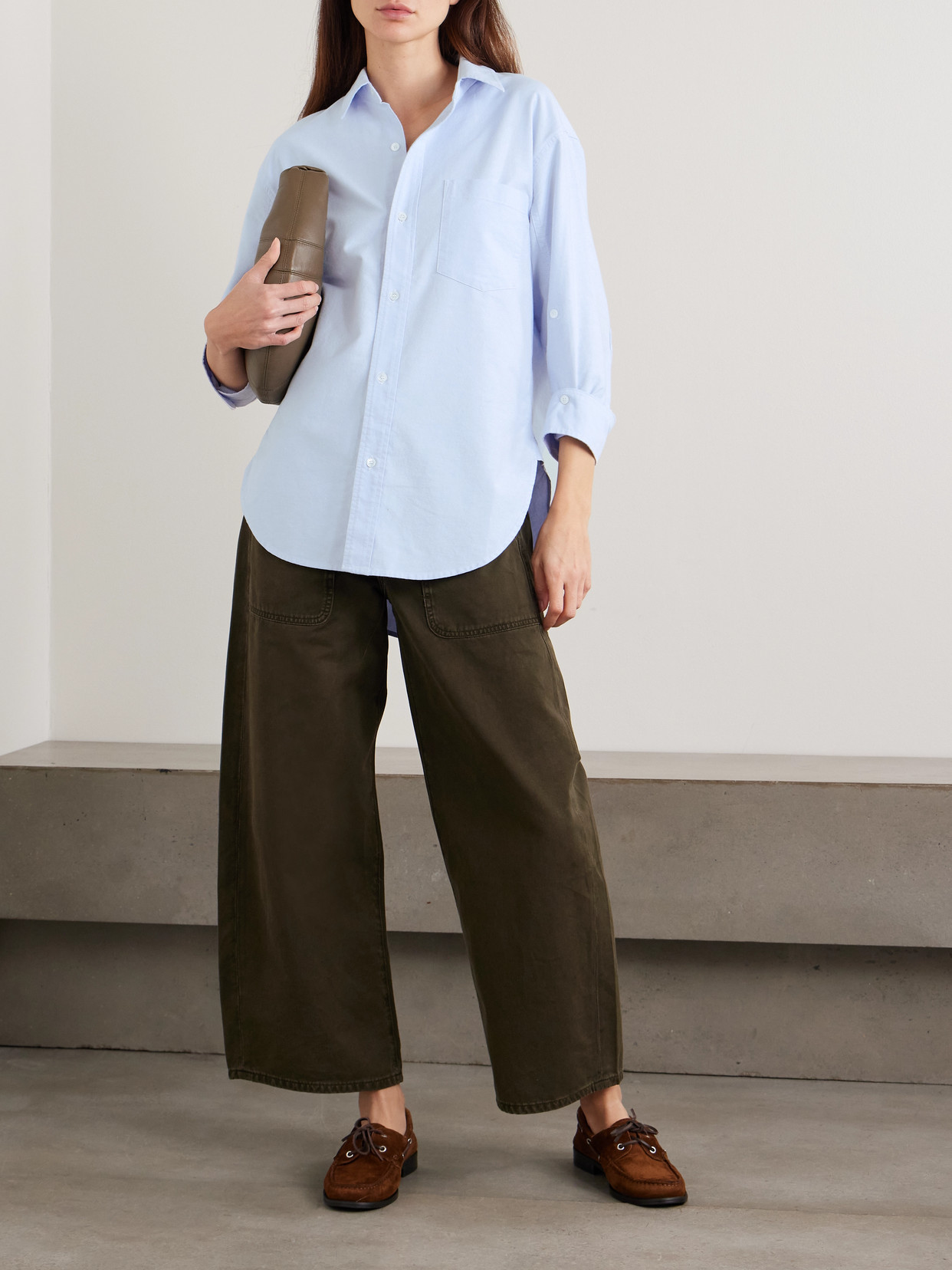 Kayla Cotton Oxford Shirt - Blue