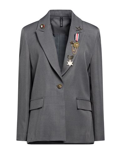 Woman Blazer Grey Size 6 Polyester, Elastane