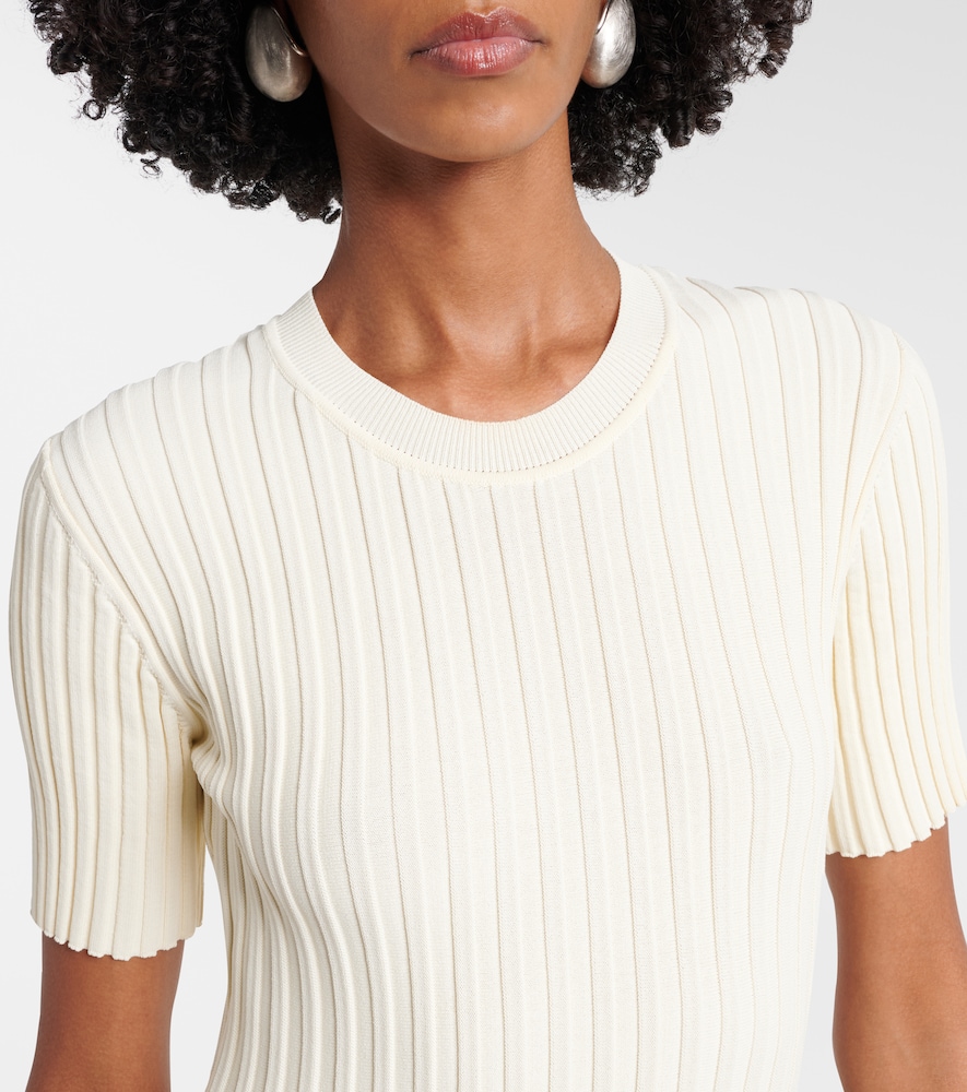 Ribbed-knit minidress