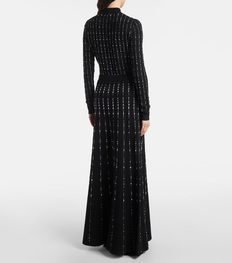 Ribbed-knit cotton-blend maxi skirt