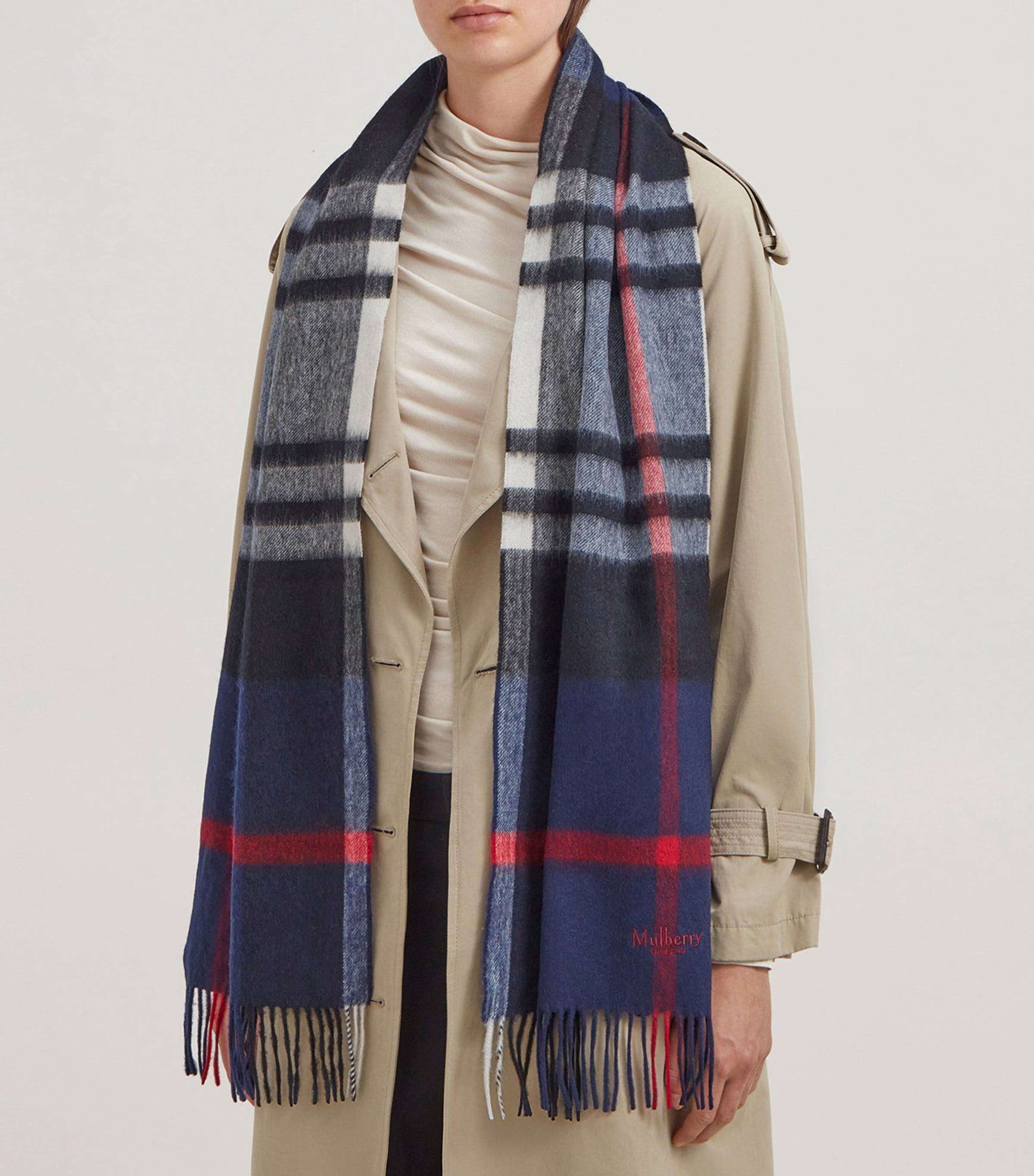 Small Merino Wool Check Scarf