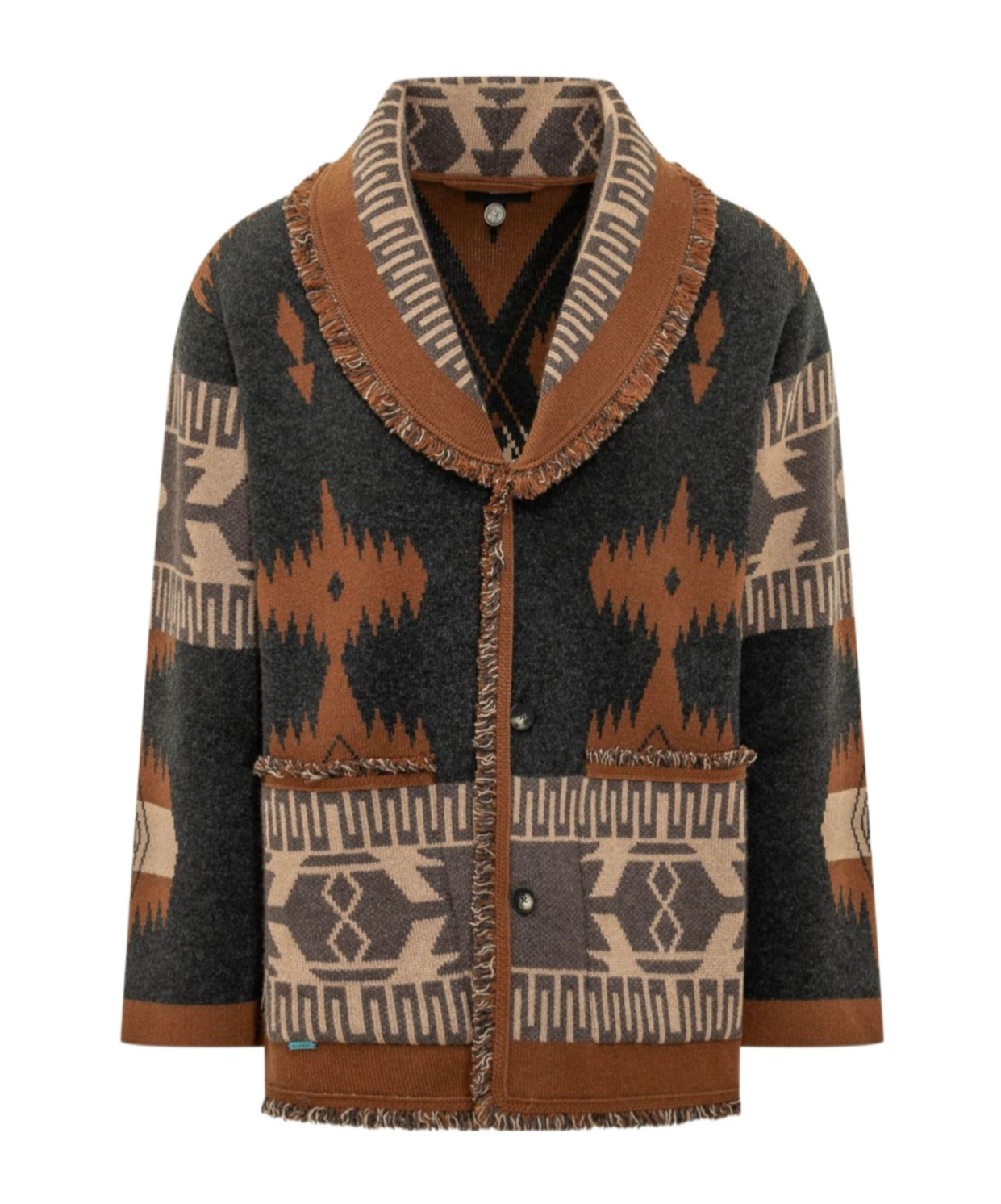 Icon Jacquard Fringe Cardigan