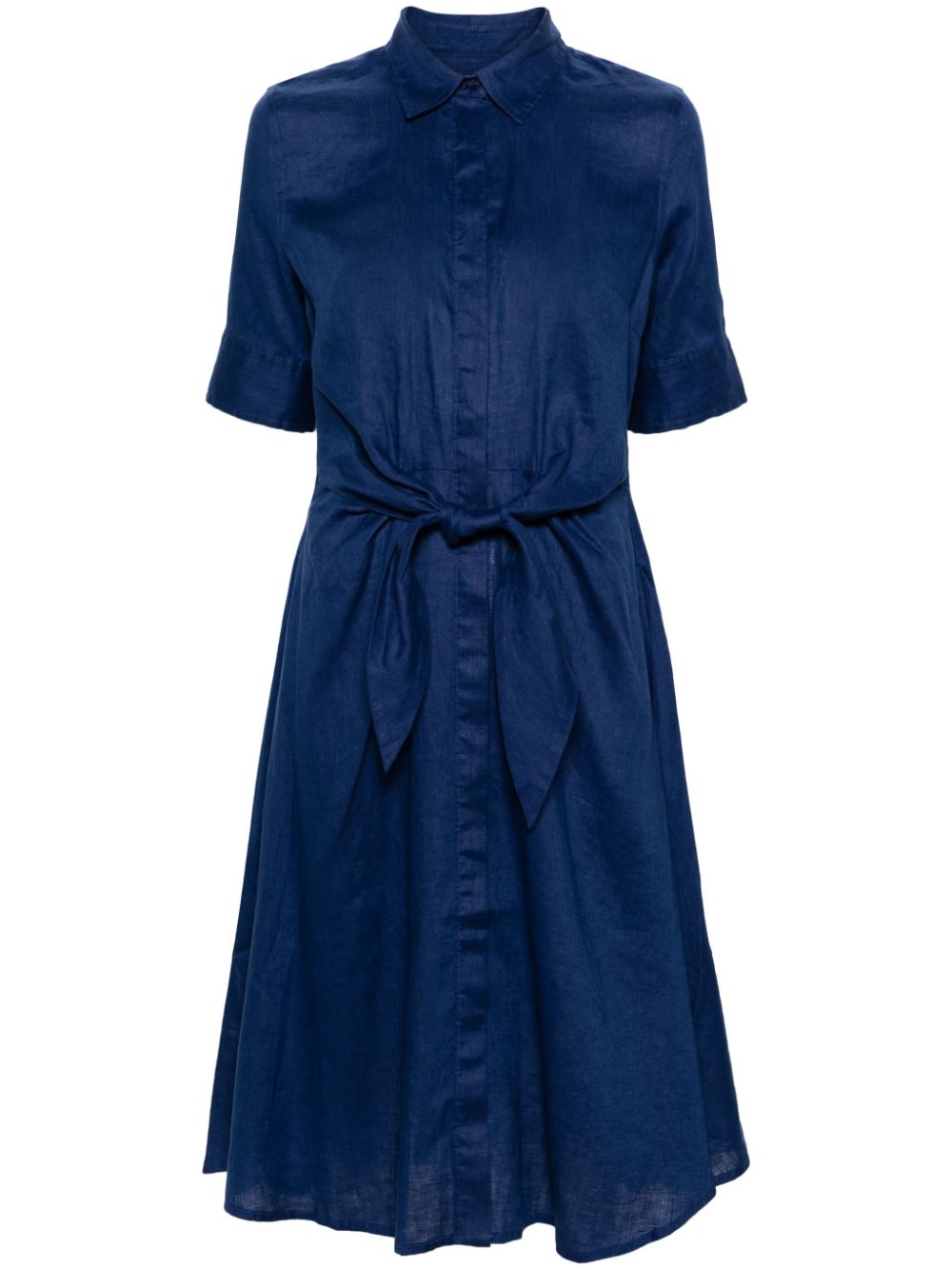 Wakana linen midi shirt dress - Blue
