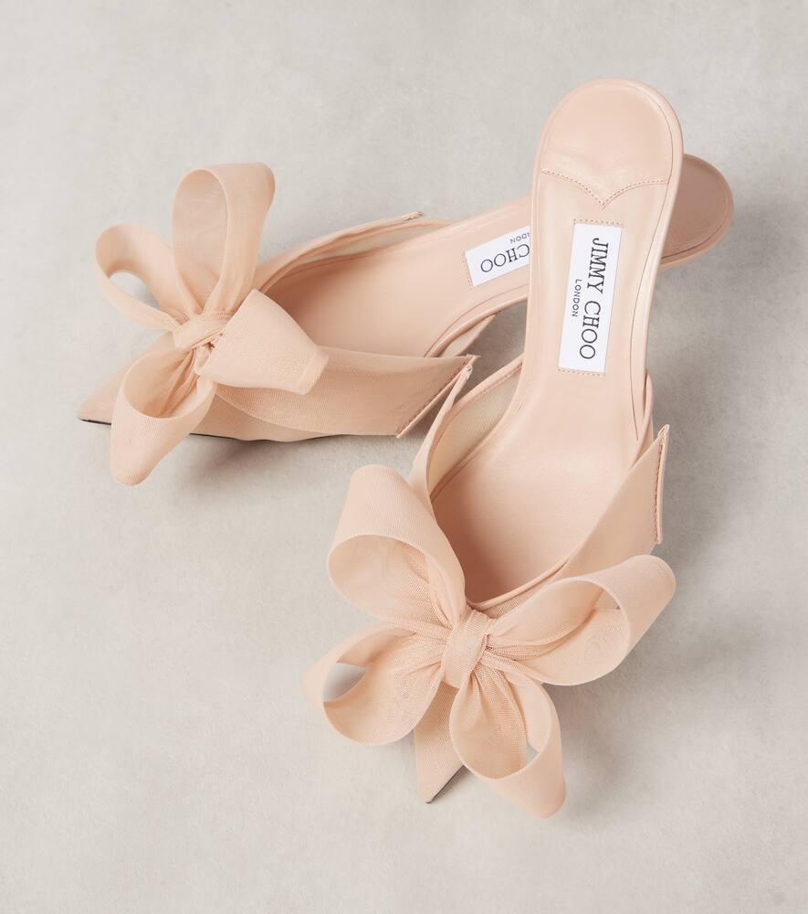 Jimmy Choo Staz 50 bow-detail mesh mules