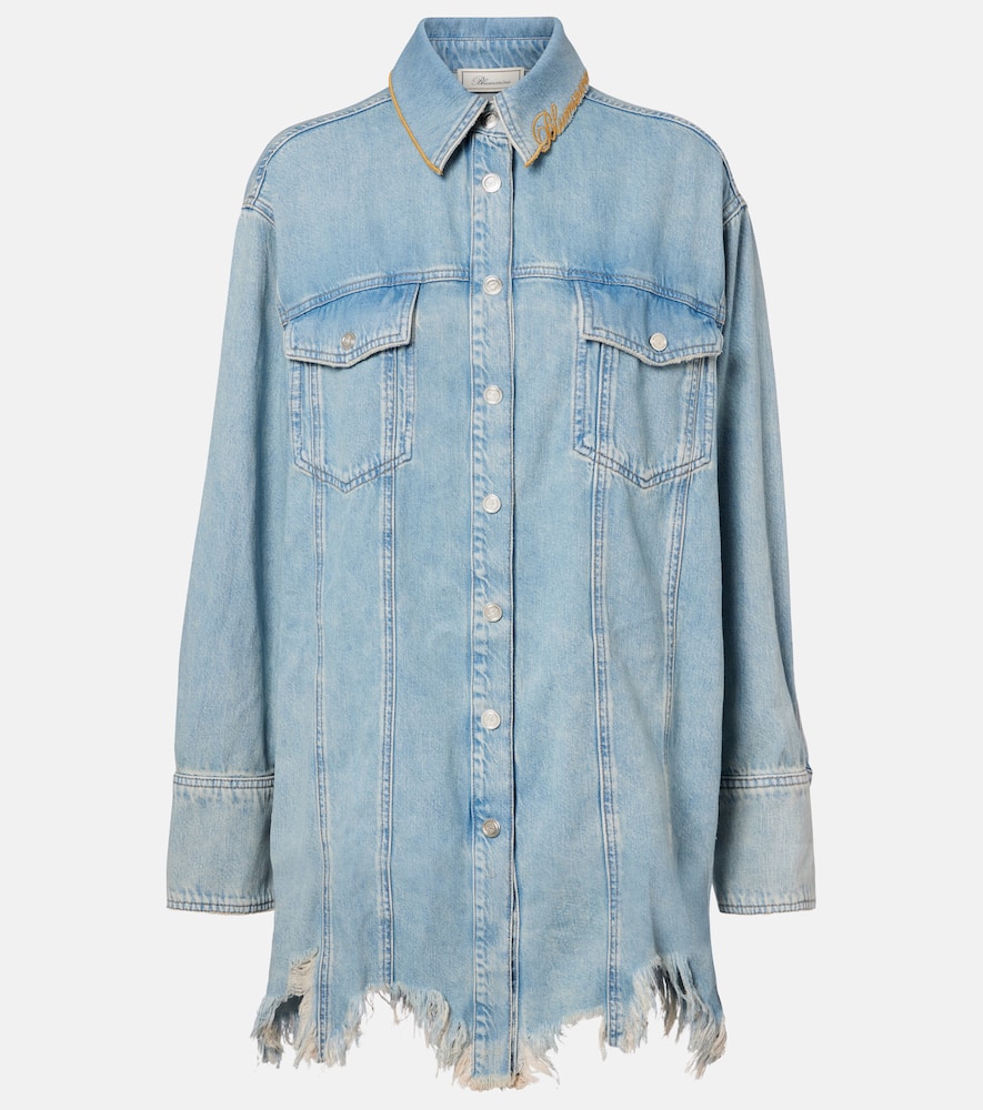 Embroidered denim overshirt