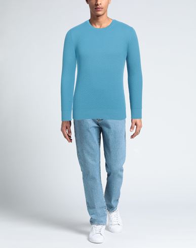 La Fileria Man Sweater Azure Size 36 Cotton
