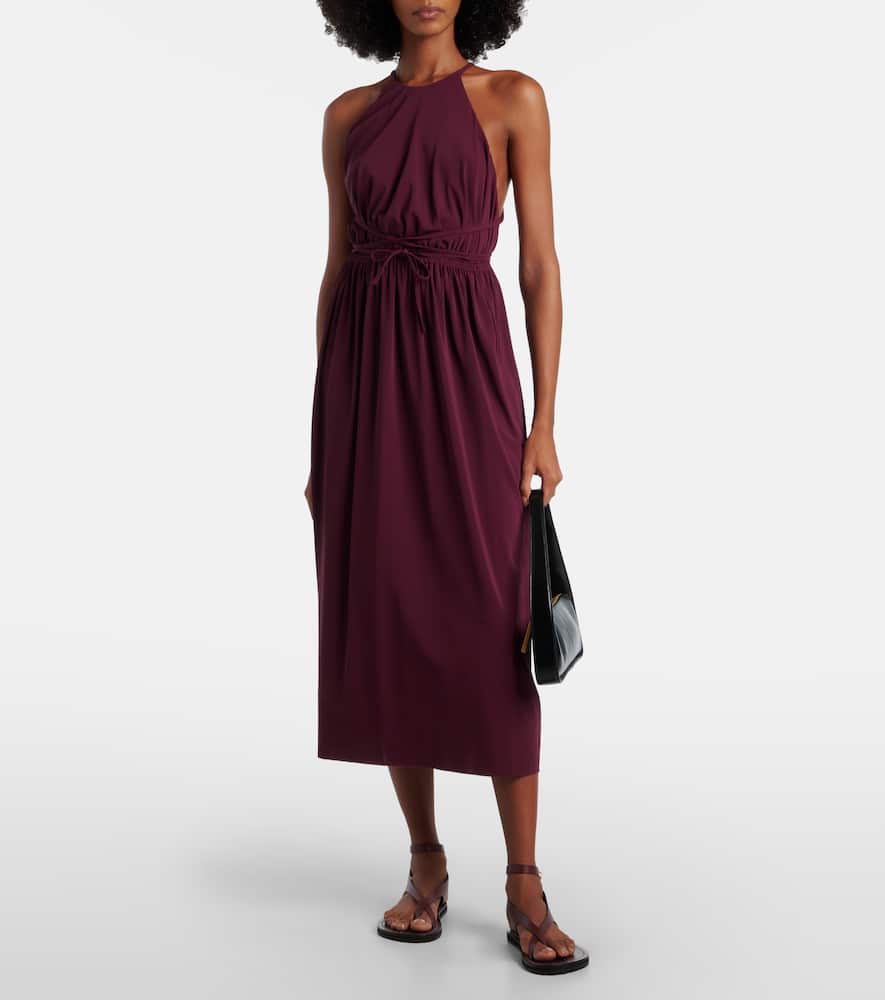 Ines halterneck jersey midi dress