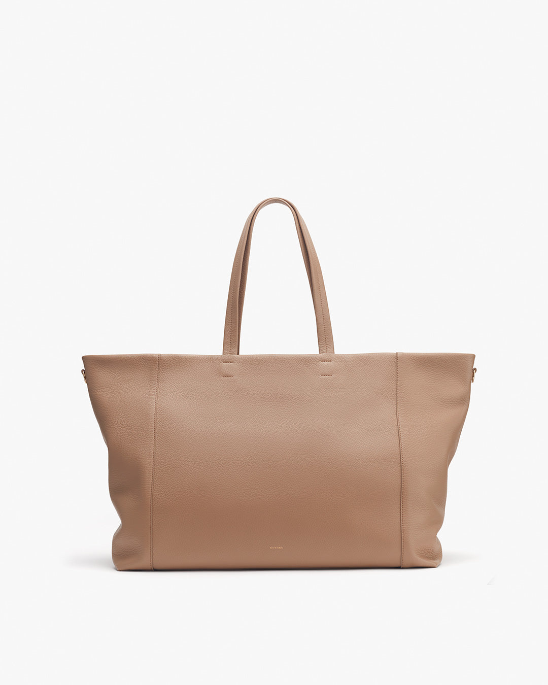 Women's Easy Overnighter Bag in Cappuccino | Pebbled Leather