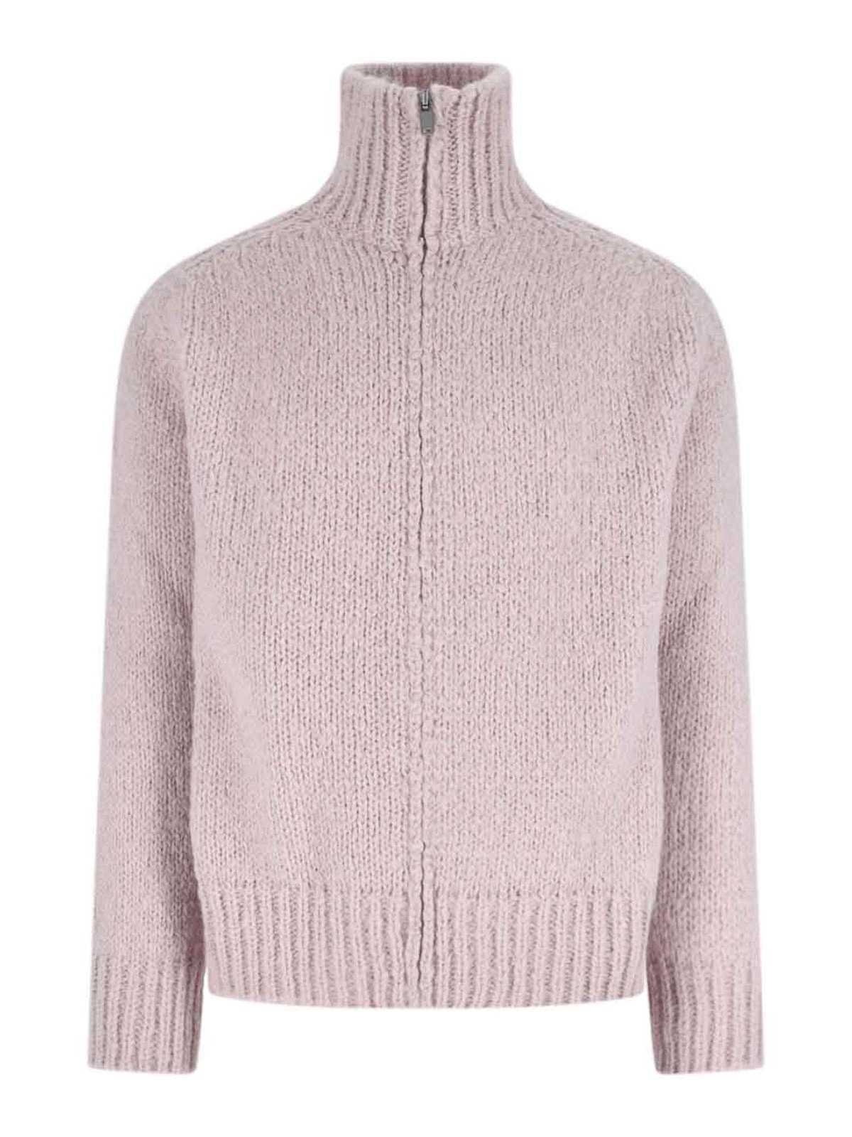 Zip-up sweater in alpaca blend